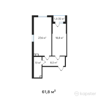 ЖК Buta Flame — 1-ком 61,8 м² (от 25 338 000 тг)