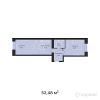 ЖК BAIMURA — 2-ком 52,5 м² (от 22 146 560 тг)