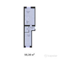 ЖК BAIMURA — 2-ком 56,4 м² (от 23 783 920 тг)