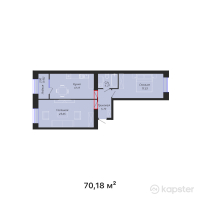 ЖК BAIMURA — 2-ком 70,2 м² (от 29 615 960 тг)