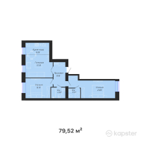 ЖК BAIMURA — 3-ком 79,5 м² (от 33 557 440 тг)