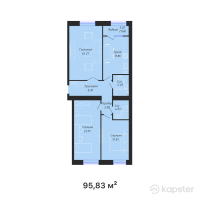 ЖК BAIMURA — 3-ком 95,8 м² (от 40 440 260 тг)