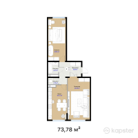 ЖК Meiram Park — 2-ком 73,8 м² (от 40 498 500 тг)