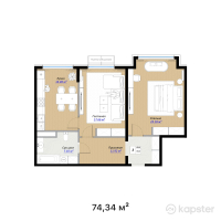 ЖК Meiram Park — 2-ком 74,3 м² (от 39 474 540 тг)