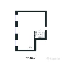 ЖК GAKKU — 2-ком 62,5 м² (от 33 426 800 тг)