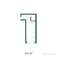 ЖК 4 Seasons — 1-ком 37,7 м² (null)