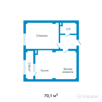 ЖК Azure — 2-ком 70,1 м² (от 30 072 900 тг)
