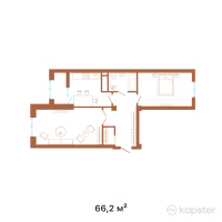 ЖК А-City — 2-ком 66,2 м² (от 20 985 400 тг)