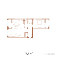 ЖК А-City — 2-ком 79,5 м² (от 25 201 500 тг)