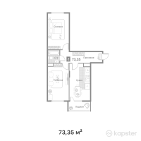 ЖК Alem City 3 — 2-ком 73,4 м² (null)