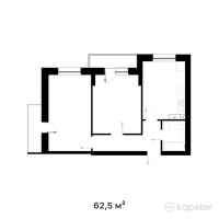 ЖК Elaman — 2-ком 62,5 м² (от 28 750 000 тг)