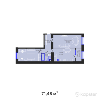 ЖК DOS — 2-ком 71,5 м² (от 40 529 160 тг)