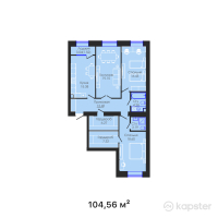 ЖК DOS — 3-ком 104,6 м² (от 59 285 520 тг)