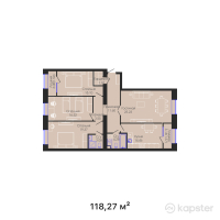 ЖК DOS — 4-ком 118,3 м² (от 67 059 090 тг)