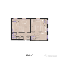 ЖК DOS — 4-ком 126 м² (от 71 442 000 тг)
