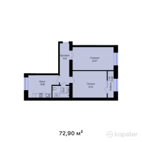 ЖК QAIYNDY — 2-ком 72,9 м² (от 26 754 300 тг)
