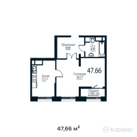 ЖК SHABYT — 1-ком 47,7 м² (от 25 879 380 тг)