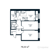 ЖК SHABYT — 3-ком 79,2 м² (от 43 016 460 тг)