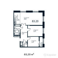 ЖК SHABYT — 3-ком 83,2 м² (от 45 177 600 тг)