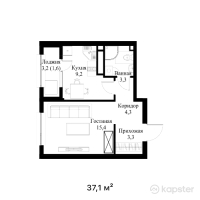 ЖК Olympic Park — 1-ком 37,1 м² (от 22 445 500 тг)