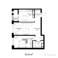 ЖК Olympic Park — 2-ком 61,9 м² (от 37 449 500 тг)