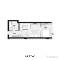 ЖК BlueWaters — 2-ком 44,5 м² (от 35 576 000 тг)