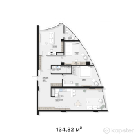 ЖК BlueWaters — 4-ком 134,8 м² (от 107 856 000 тг)