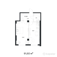 ЖК Capital City — 1-ком 51 м² (от 23 469 200 тг)