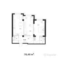 ЖК Capital City — 2-ком 78,5 м² (от 36 100 800 тг)