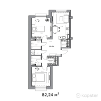 ЖК Capital City — 2-ком 82,2 м² (от 37 830 400 тг)