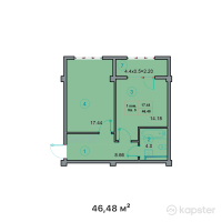 ЖК Nomad City — 1-ком 46,5 м² (от 20 916 000 тг)