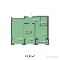 ЖК Nomad City — 2-ком 64,2 м² (от 28 881 000 тг)