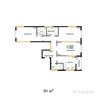 ЖК BUQAR JYRAU EXCLUSIVE — 3-ком 91 м² (от 53 031 342 тг)