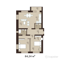 ЖК Barmashino — 3-ком 84,2 м² (от 40 435 200 тг)