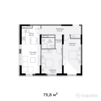 ЖК Keruen City — 3-ком 75,8 м² (от 41 614 200 тг)
