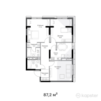 ЖК Keruen City — 3-ком 87,2 м² (от 47 872 800 тг)