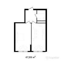 ЖК Altyn Ai — 1-ком 48 м² (от 18 956 050 тг)