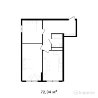 ЖК Altyn Ai — 2-ком 72,3 м² (от 28 574 300 тг)
