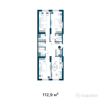 ЖК Riverside — 4-ком 112,9 м² (от 51 934 000 тг)
