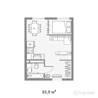ЖК Altyn Dala — 1-ком 32,5 м² (от 11 862 500 тг)