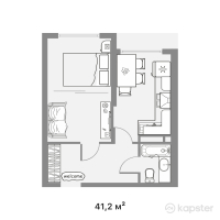 ЖК Altyn Dala — 1-ком 41,2 м² (от 15 038 000 тг)