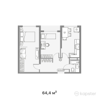 ЖК Altyn Dala — 2-ком 64,4 м² (от 23 506 000 тг)