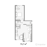 ЖК Altyn Dala — 2-ком 73,7 м² (от 26 900 500 тг)
