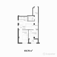 ЖК Gold Land — 3-ком 69,8 м² (от 27 912 000 тг)