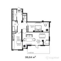ЖК Selin Residence — 3-ком 99,6 м² (от 139 496 000 тг)