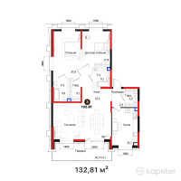 ЖК Tamga Residence — 3-ком 132,8 м² (от 190 449 540 тг)