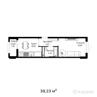 ЖК Центральный Сквер — 1-ком 39,2 м² (от 20 399 600 тг)