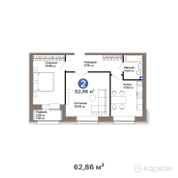 ЖК Abyroi — 2-ком 62,9 м² (от 33 127 220 тг)