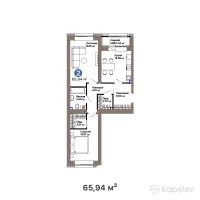 ЖК Abyroi — 2-ком 65,9 м² (от 34 750 380 тг)