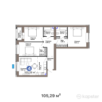 ЖК Abyroi — 4-ком 105,3 м² (от 55 487 830 тг)